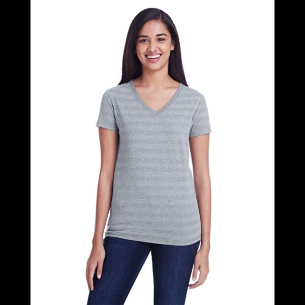 Women's Invisible Stripe V-Neck T-Shirt Thumbnail
