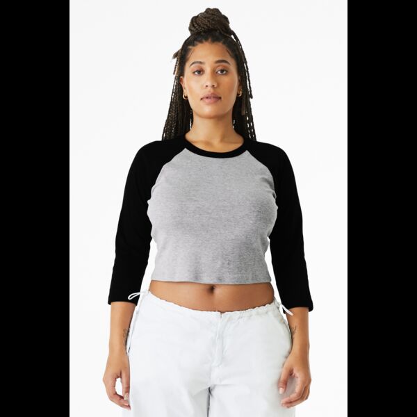 Women's Micro Rib 3/4 Raglan Baby Tee Thumbnail