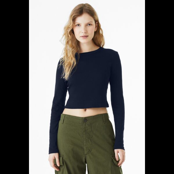 Women's Micro Rib Long Sleeve Baby Tee Thumbnail