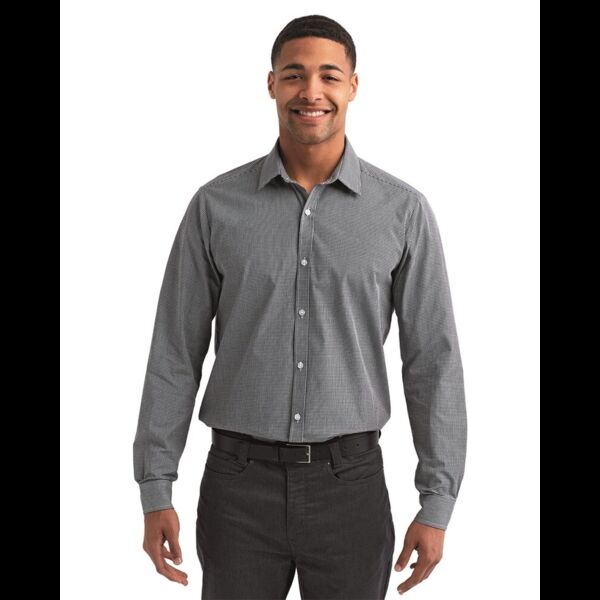 Men's Microcheck Gingham Cotton Shirt Thumbnail