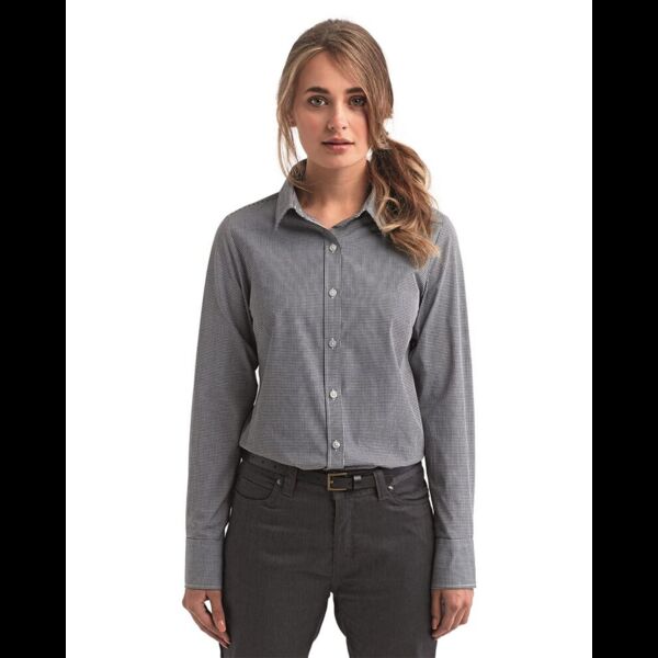 Women's Microcheck Gingham Cotton Shirt Thumbnail
