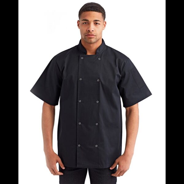 Unisex Ten Studded Front Short Sleeve Chef Coat Thumbnail