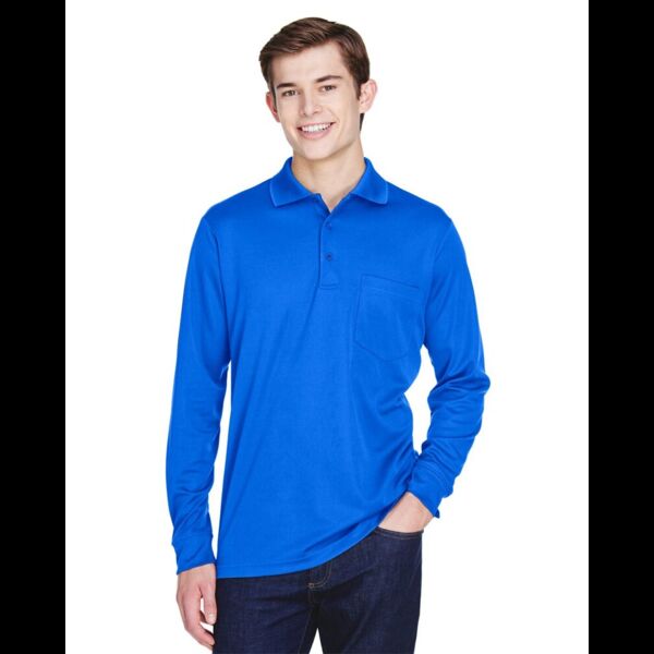 Men's Pinnacle Performance Long Sleeve Piqué Polo with Pocket Thumbnail
