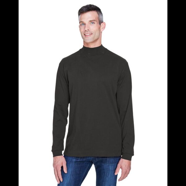 Unisex Sueded Jersey Mock Neck T-Shirt Thumbnail