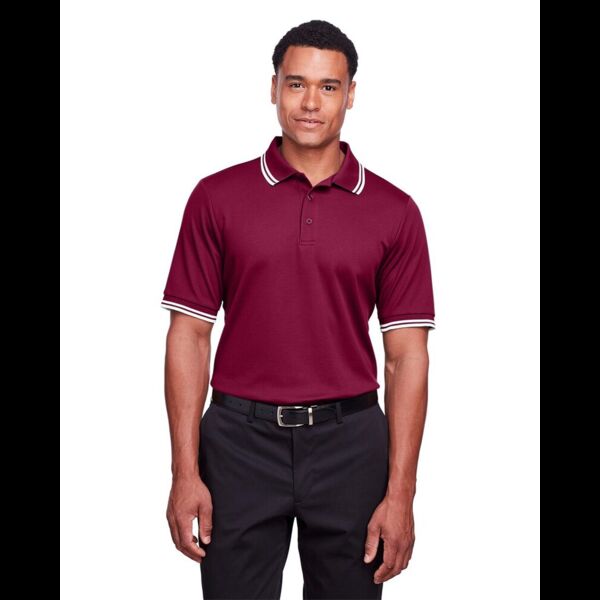 Men's CrownLux Performance® Plaited Tipped Polo Thumbnail