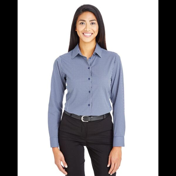 Women's CrownLux Performance® Tonal Mini Check Woven Dress Shirt Thumbnail