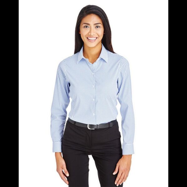 Women's CrownLux Performance® Micro Windowpane Woven Dress Shirt Thumbnail