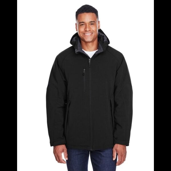 Men's Glacier Insulated Three-Layer Fleece Soft Shell Hood Jacket with Detachable Hood Thumbnail