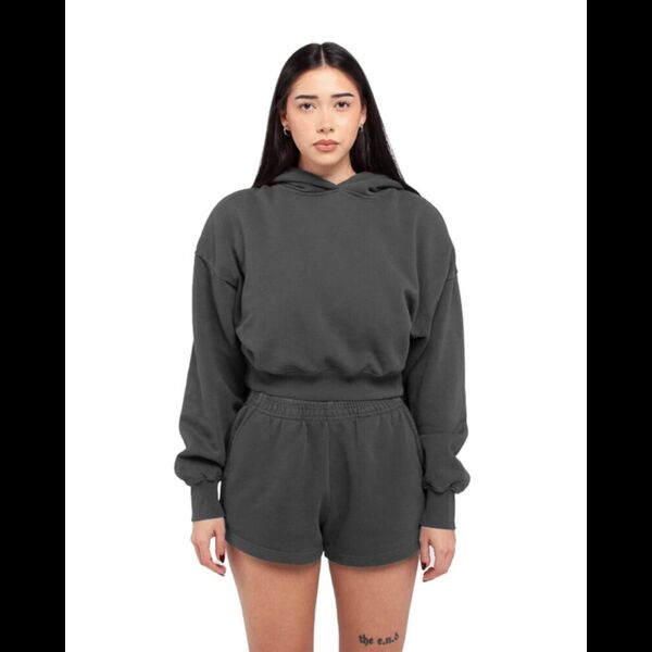 Women's Garment-Dye Crop Hooded Sweatshirt Thumbnail