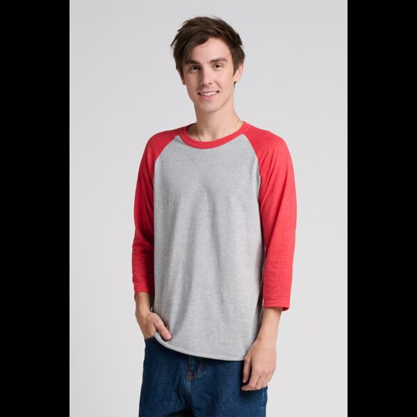 Unisex Premium Blend Combed Ring Spun 3/4 Sleeve Raglan Thumbnail