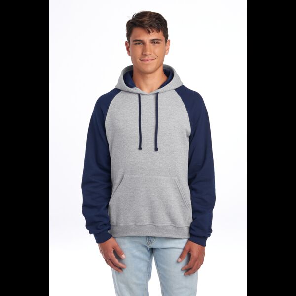 Unisex NuBlend ® Colorblock Raglan Hoodie Sweatshirt Thumbnail