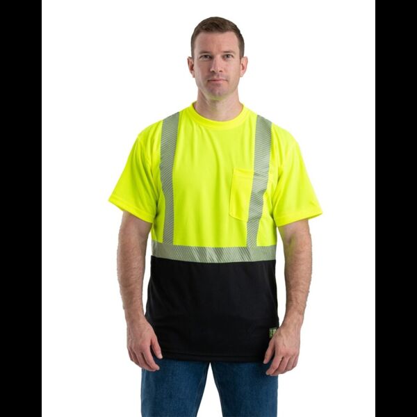 Unisex Hi-Vis Class 2 Color Blocked Pocket T-Shirt Thumbnail