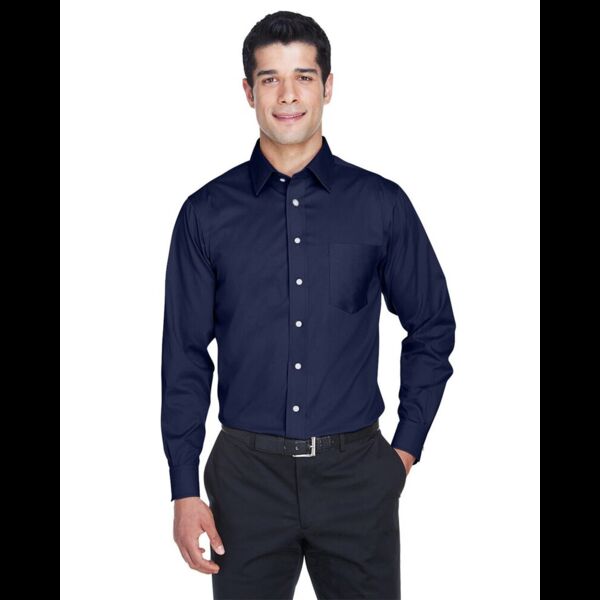 Men's Crown Collection® Solid Stretch Twill Woven Dress Shirt Thumbnail