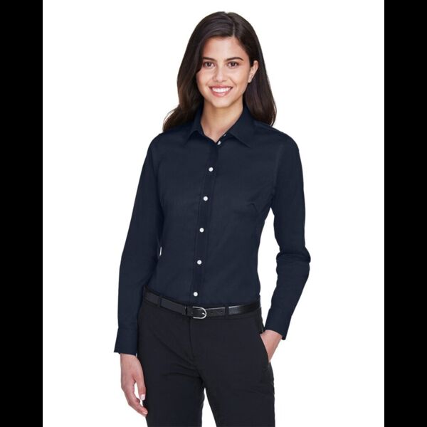 Women's Crown Collection® Solid Stretch Twill Woven Dress Shirt Thumbnail