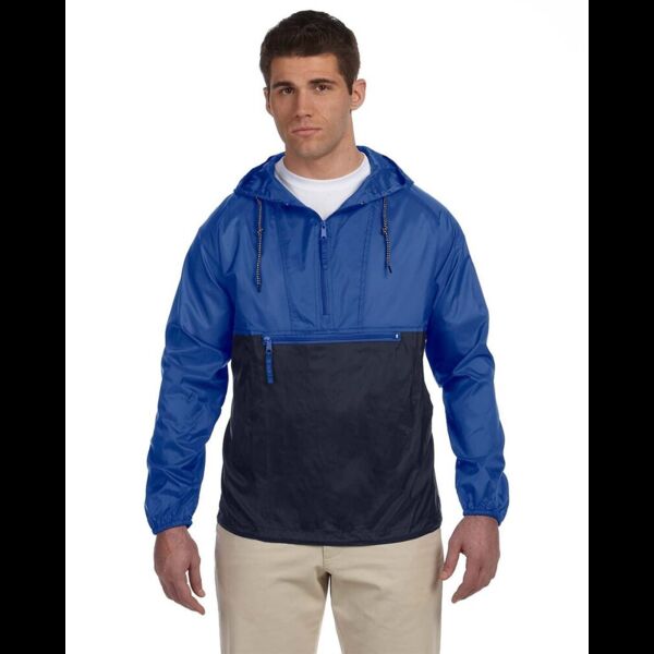 Unisex Packable Hooded Nylon Jacket Thumbnail