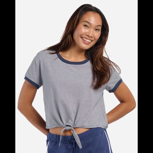 Women's Striped Tie Front T-Shirt Thumbnail