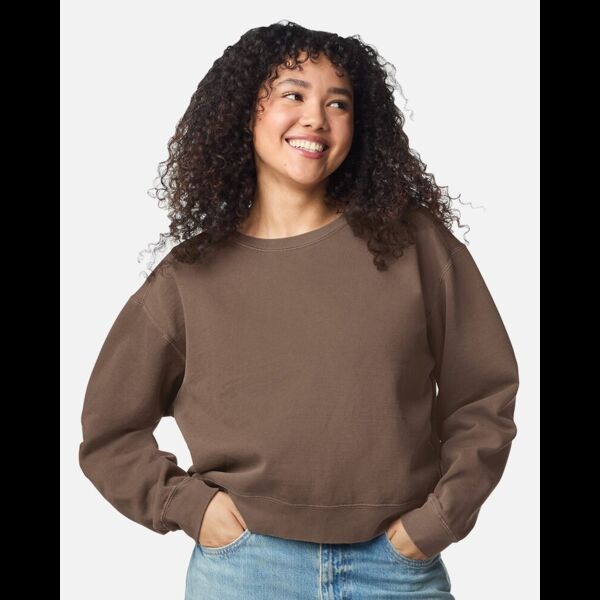 Women's Garment-Dyed Mid-Length Crewneck Sweatshirt Thumbnail
