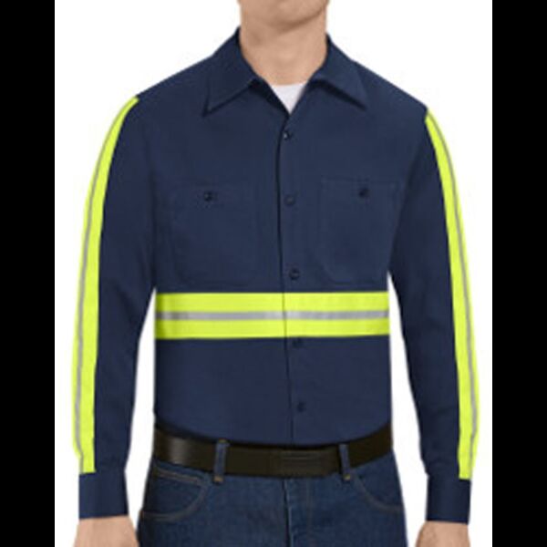 Men's Enhanced Visibility Long Sleeve Cotton Work Shirt Thumbnail