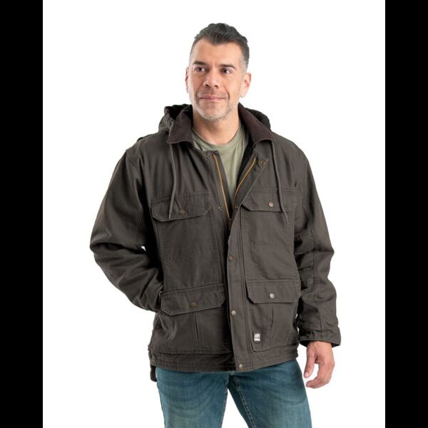 Men's Heartland Washed Duck Zip-Off Hooded Coat Thumbnail