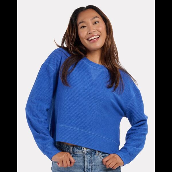 Women's Ribbed Knit Cropped Boxy Crew Thumbnail