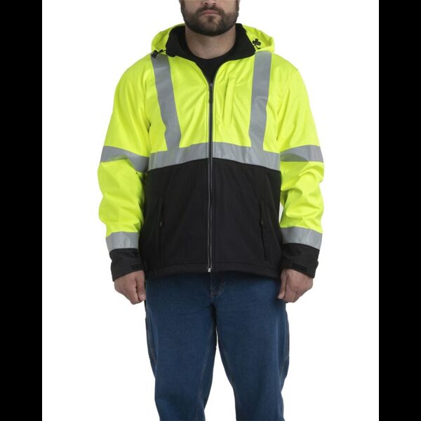 Men's Tall Hi-Vis Class 3 Hooded Soft Shell Jacket Thumbnail