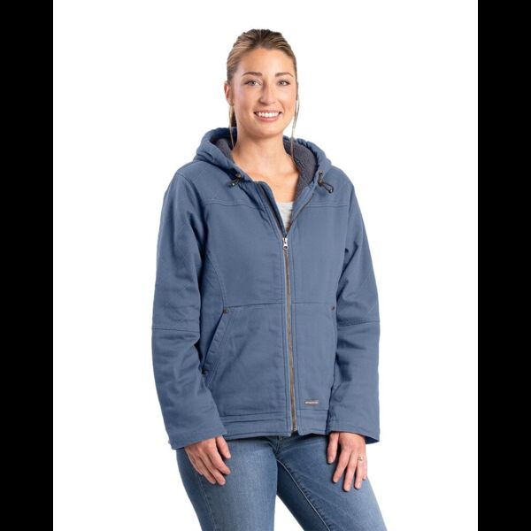 Women's Sherpa-Lined Twill Hooded Jacket Thumbnail